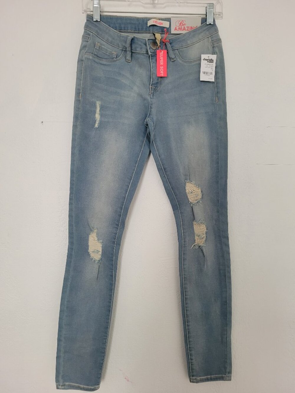 Charlotte Russe Refuge Distressed Legging Jeans Size 4